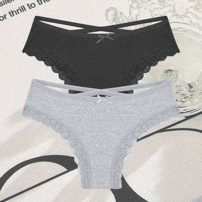 Cotton Panties Women - Sexy Lace Brazilian Briefs Low Waist Breathable Underwear