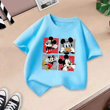 Disney Minnie kids' T-shirt, short-sleeve T-shirt with pure cotton cartoon print