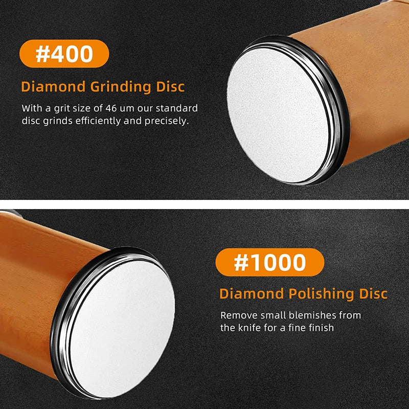 Rolling Knife Sharpener - 4 Angle Sharpening System With Diamond Whetstone Kit