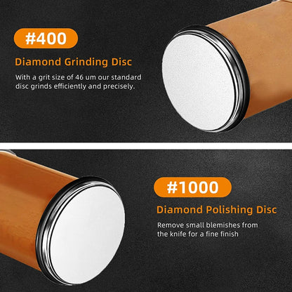 Rolling Knife Sharpener - 4 Angle Sharpening System With Diamond Whetstone Kit