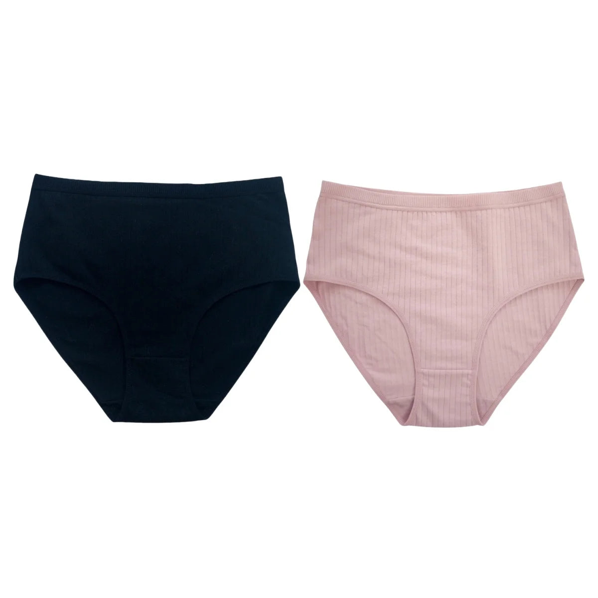 2Pcs/Set Women High Waist Cotton Panties Soft Stretch Tummy Control Ladies Rib Knit Underwear Sexy Lingerie Comfort Briefs S-XXL