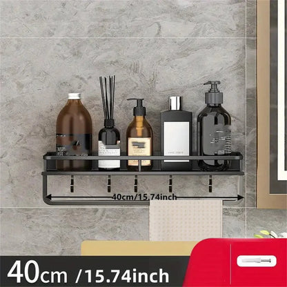 Wall-Mounted Aluminum Bathroom Storage Rack - Cosmetic Organizer