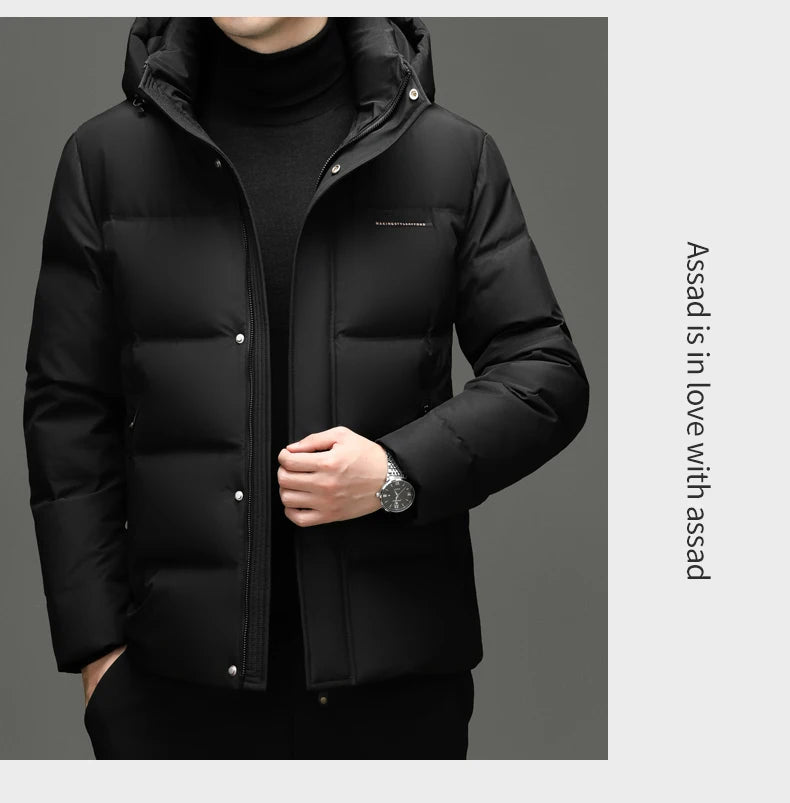 Real 85% Goose Down Jacket Men 2025 Winter Warm Puffer Coat Luxury Hood Thermal Outdoor Jacket Goose Down Parkas Zipper Clothes