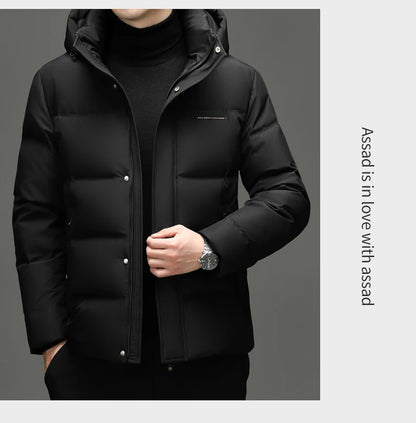 Real 85% Goose Down Jacket Men 2025 Winter Warm Puffer Coat Luxury Hood Thermal Outdoor Jacket Goose Down Parkas Zipper Clothes