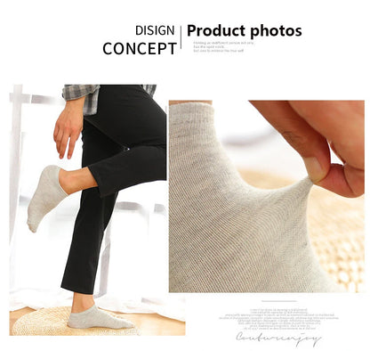10/20/30 Pairs Men's Ankle Socks Solid Color Breathable Comfy Sweat-absorbing Boat Socks Casual Short Socks
