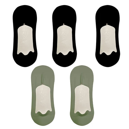 5pairs Men's Cotton Socks Summer Breathable Ultra-thin No Show Ice Silk Sock Silicone Non-slip Bottom Absorb Sweat Men Boat Sock
