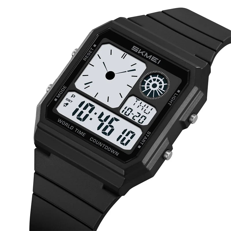 Military Sports Watch - Analog Digital Display Men’s Waterproof Swimming Wristwatch