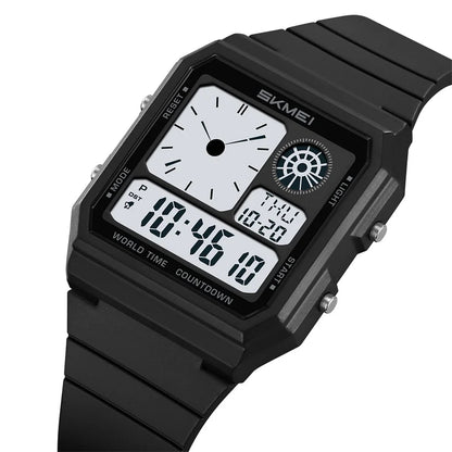 Military Sports Watch - Analog Digital Display Men’s Waterproof Swimming Wristwatch