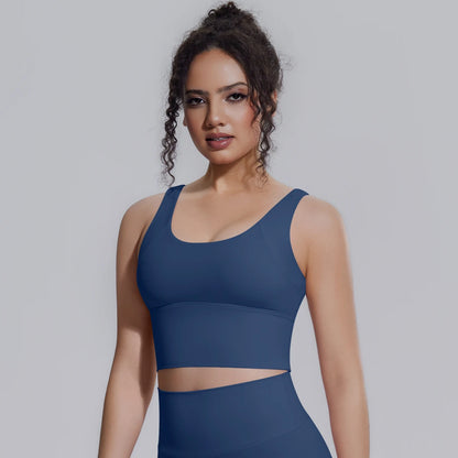 New Backless Yoga Vest for Woman Yoga Underwear with Chest Pad Summer Breathable Workout Top Running Shockproof Sports Bra