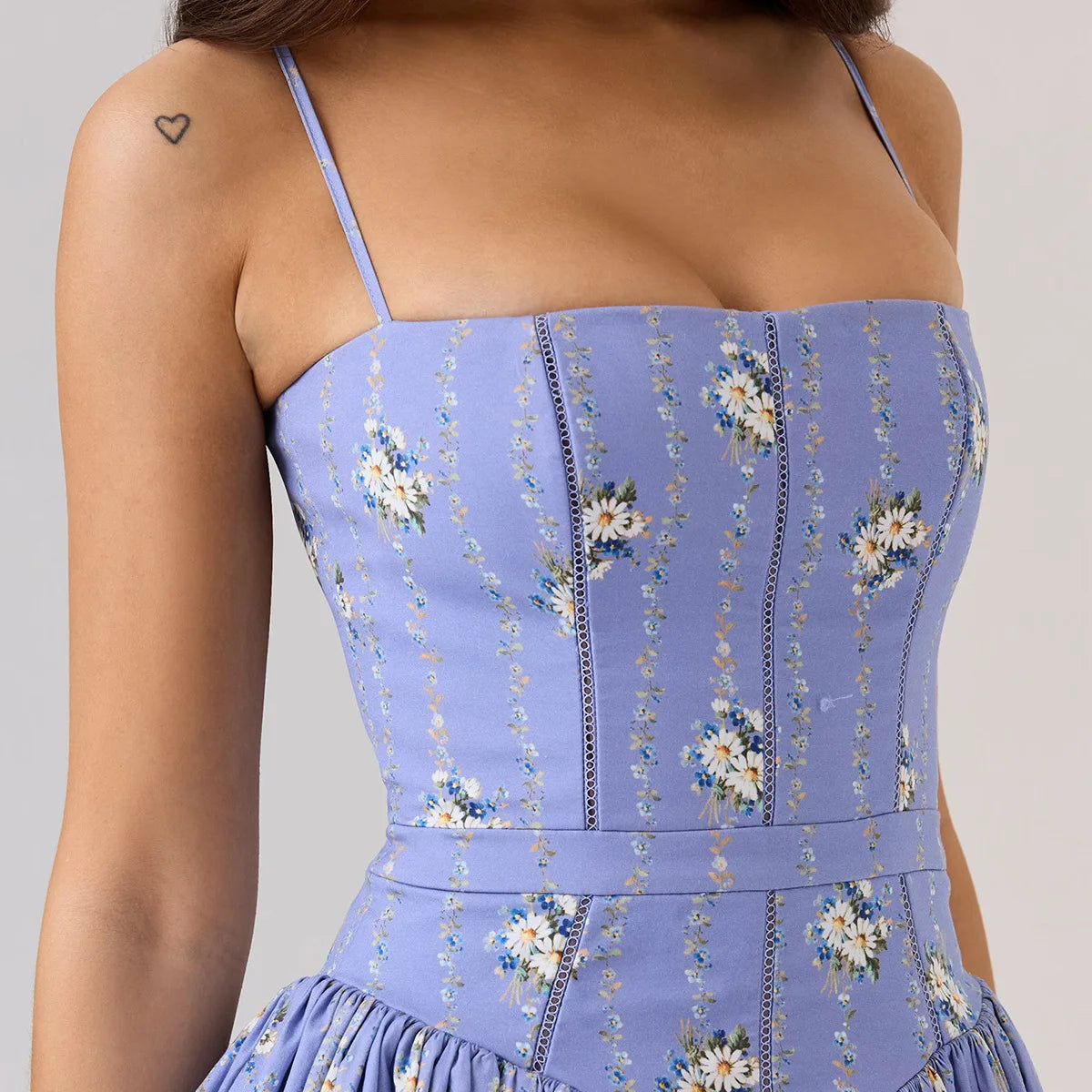 Summer Midi Dress - Women's Floral Print Elegant Camisole Fit and Flare Holiday Dress