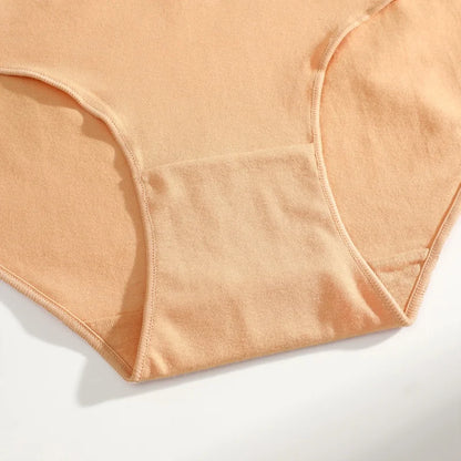 6PCS/Set Women Seamless Cotton Panties Mid Rise Solid Color Female Briefs High Elastic Slimming Underwear Plus Szie Lingerie