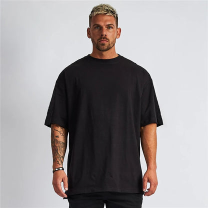Plain 100% Cotton 220 Gsm Crew Neck Half Sleeve T-shirts for Men Casual Summer Oversized T-Shirt for Daily Wear Vacation Resorts