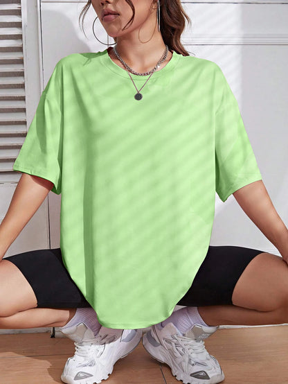 Solid Color Short Sleeve Women Fitness Cotton Soft Tshirts Breathable Comfortable Clothes Basic All Match Loose Tee Shirt Female