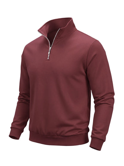 Spring Autumn Men's Half Zipper Sweatshirts Solid Color Turtleneck Pullover Sweaters Men Outdoor Long Sleeve Top Streetwear