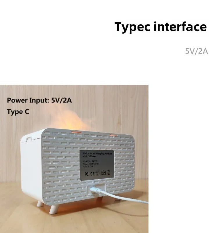 Bluetooth White Noise Machine with Aroma Diffuser  Humidifier - 8 Natural Sounds Night Light  Sleep Therapy - ZOOMNSTORE