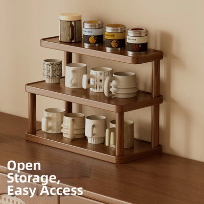 New Thickened Cup Storage Rack Multilayer Retro Style Teacups Holder Space Saving Sturdy Coffee Mug Stand Office Kitchen