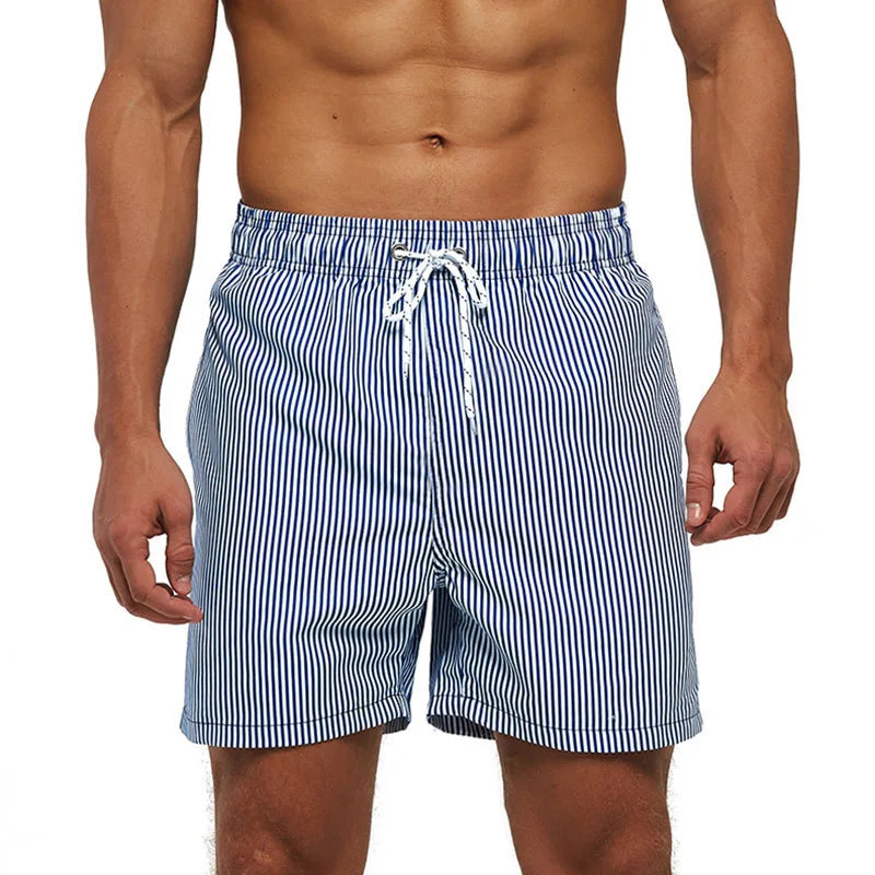 Summer Fashion Striped 3D Print Beach Shorts Swimwear Men's Oversized Surfing Board Pants Holiday Swimsuits Trunks Man Clothing