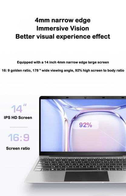 2026 14.1" Slim I9-9900 Laptop,32GB 2TB NVMe SSD,Win11 Pro,WIFI6 BT5.2 FHD Notebook for Gaming Design Office Study