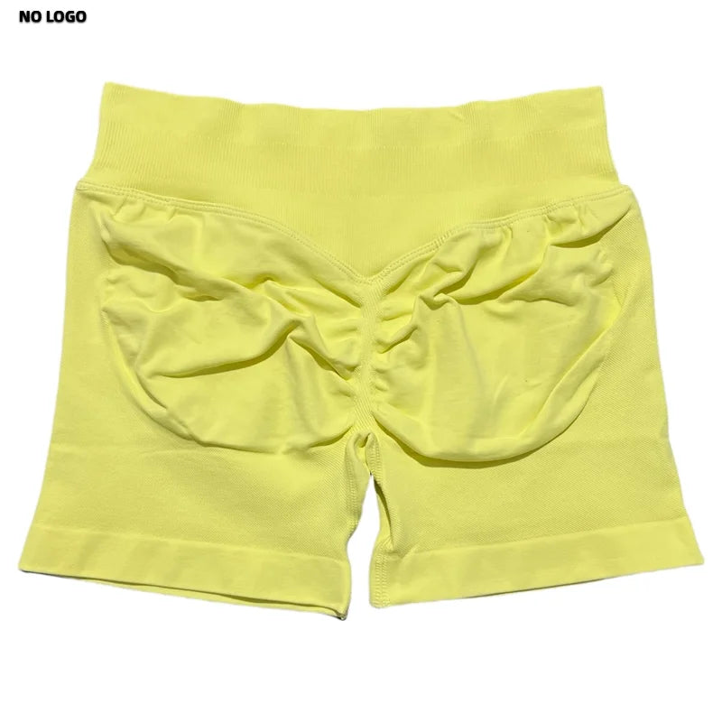 Women Sports Shorts - Low Waist Elastic Band Gym Biker Scrunch Fitness 4.5''