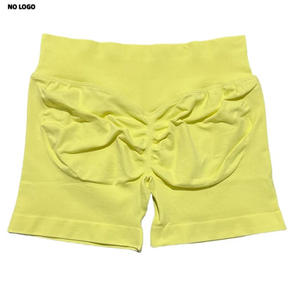 Women Sports Shorts - Low Waist Elastic Band Gym Biker Scrunch Fitness 4.5''