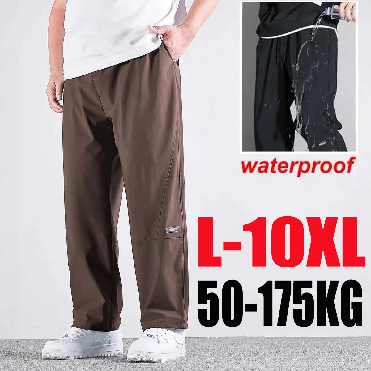 10XL Casual Pants Mens Straight Loose Trousers Men Clothing Elastic Waist Quick Dry Pants Summer Fashion Oversized Joggers Pants
