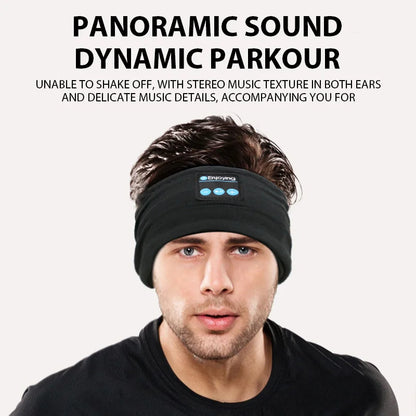 Wireless Bluetooth Headband Earphones Sports Fitness Yoga Headband Headset Elastic Soft Sleeping Smart Music Eye Mask Headphones