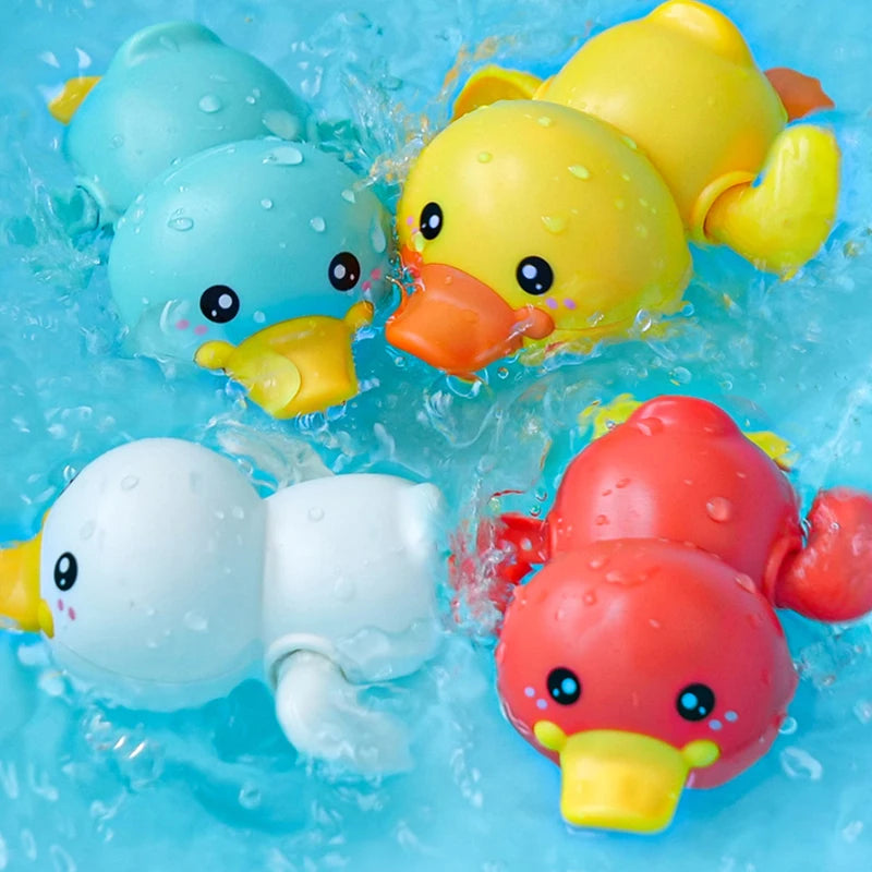 Bath Bathtub Toys for Toddlers 1 2 3 Years Old Duck Rotatable Waterwheel Bathroom Strong Suckers Water Scoop Fun Bath Toys Gifts