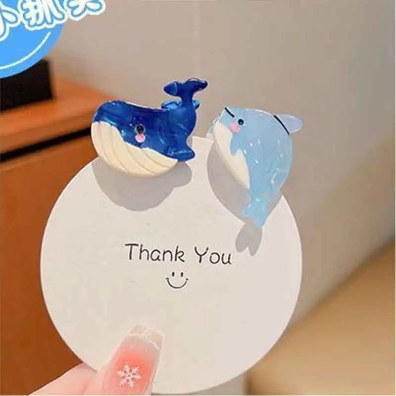 8/6/4Pcs Acetate Ocean Animal Hair Clips Summer Beach Non-Slip Hair Claws Crab Starfish Whale Hair Accessories for Women Girl