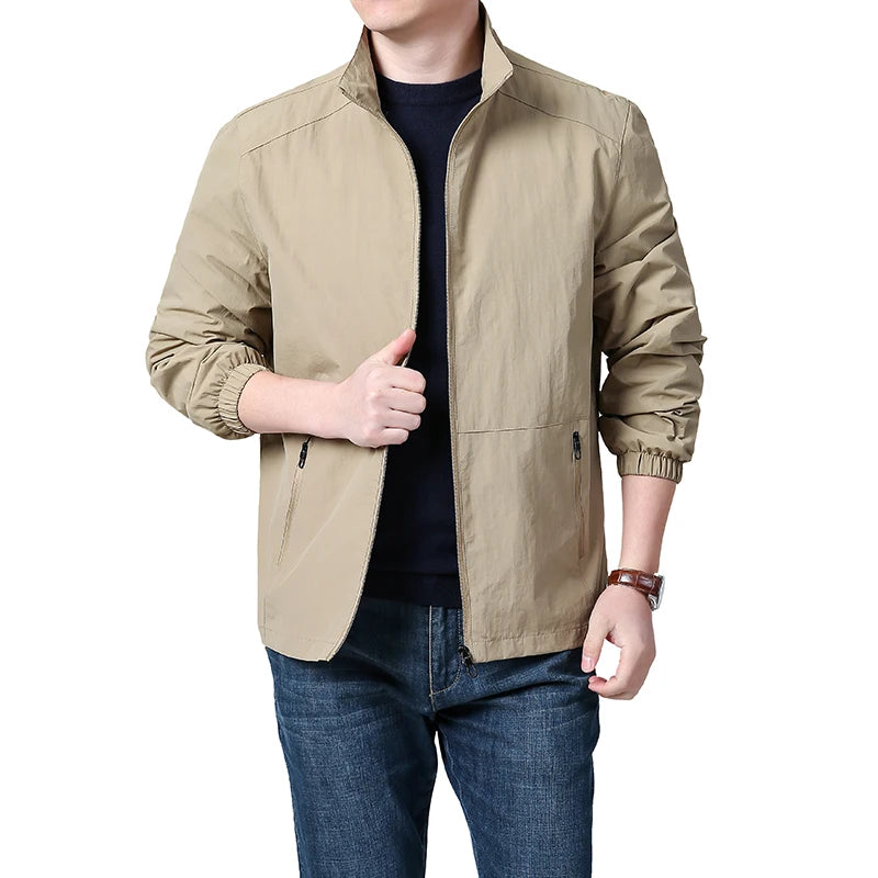Men's Lightweight Packable Windbreaker Jacket 100% Polyamide Nylon Breathable Outdoor Sports Sun Protection Coat 2026