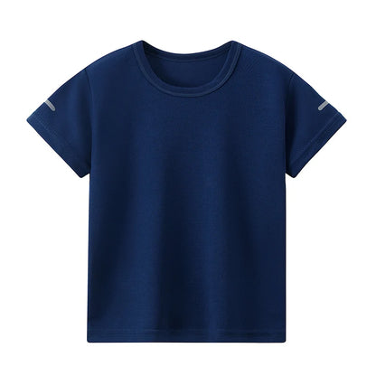 1/4piece Spring/Summer Youth Plus Size 13-16 Years Old Quick Drying Sports Short Sleeved T-shirt Versatile Top For Boys And Girl