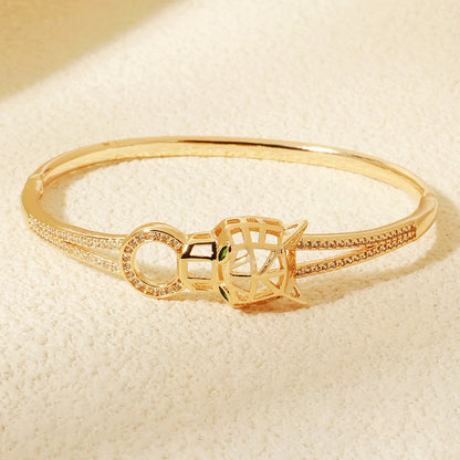 Europe and America Classic Snake Bracelet For Women Stainless Steel Zirconia Nail Bangle Trendy Jewelry Summer