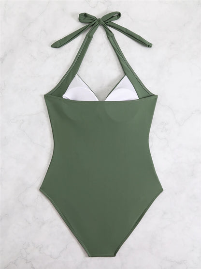 One Piece Solid Swimsuit Women 2026 Plain Ruched Swimwear Slim V Neck Bodysuit Female Bathers Bathing Swimming Swim Beach Summer