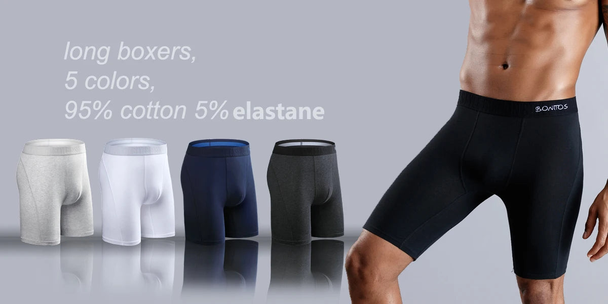 3pcs Print Men's Panties BONITOS Letter Waistband Boxer Briefs Cotton Underwear Mens Boxers Classic Men Underpants