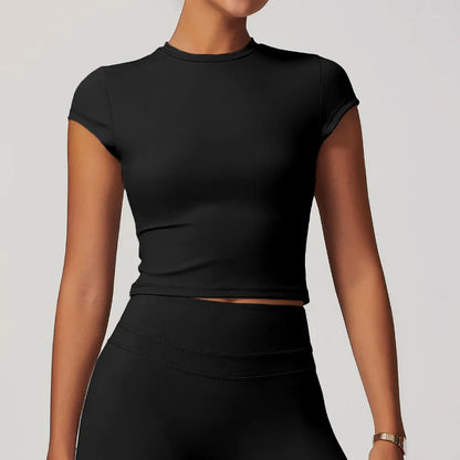 Women Yoga Top - Breathable Short Sleeve Shirt | Quick Dry Gym Top, Lightweight