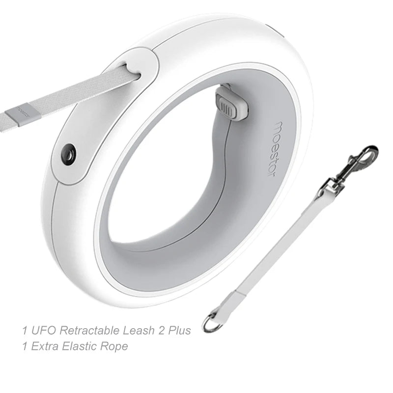 MOESTAR 2022 UFO Retractable Pet Leash 2 plus 3.0m Flexible Dog Traction Rope with Rechargeable LED Light Ring Shape