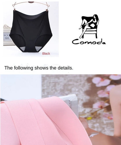 Plus Size women seamless Panties ice silk smooth soft Sexy Underwear Women High Waist Ultrathin Breathable underpants 50-100kg
