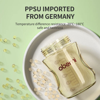 Oberni 150ml+180ml PPSU Imitated Breast Baby Milk Bottle set Anti bloating 0-6 Newborn Baby Bottle With Resistant to Falling