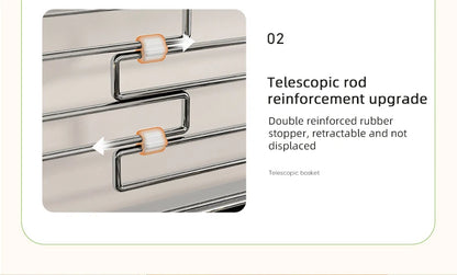 Retractable Hanging Basket - Stainless Steel Kitchen Storage Organizer With Large Capacity