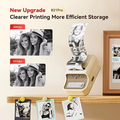 Niimbot B21 Pro 300DPI Portable Printer Thermal Label Bluetooth Sticker Maker For Business Home, Print Barcode Photo Note Label