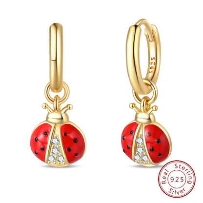 Silver Gold Pearl Earrings - 925 Sterling Silver Bee Star Moon Design Studs