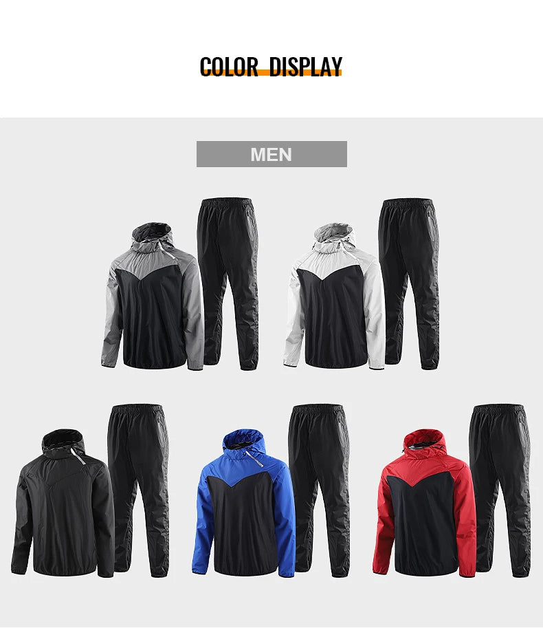 Sauna Suit Unisex Gym Clothing - Full Body Sweating Tracksuit for Weight Loss & Fitness