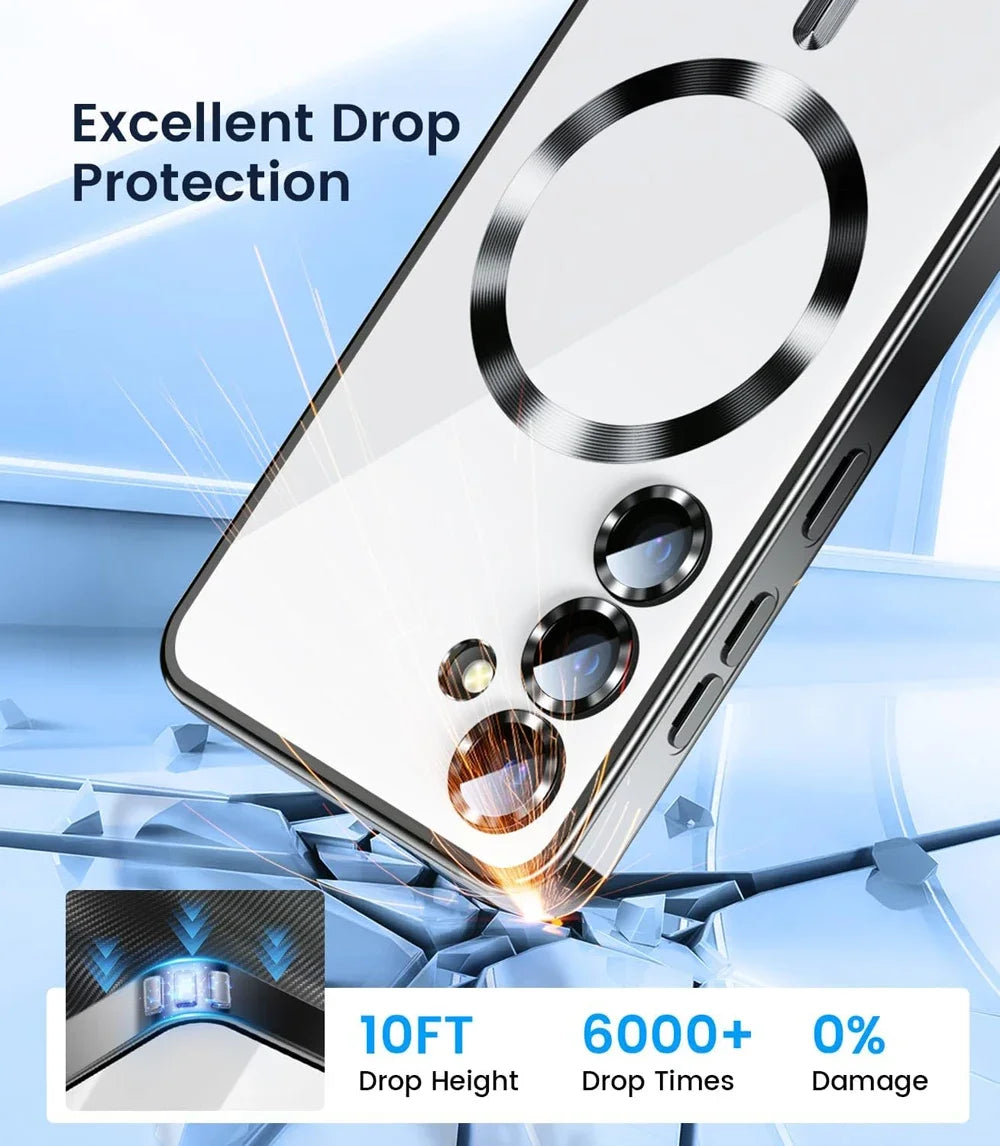 Plating For Magsafe Magnetic Case For Samsung Galaxy S26 S25 FE S24 S23 Ultra A56 A36 A26 A55 A54 A17 A07 A16 A35 A15 Cover