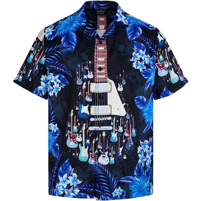 Full Print Beer Graphic Hawaiian Shirt for Men Short Sleeves Button Down Beach Alho Shirts Mens Oversized Blouse Shirts Clothes