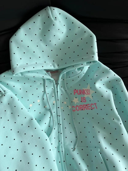 American Style Polka Dot Star Sweatshirts New Spring Fashion Letter Print Hooded Women Y2k Sweet Loose Casual Jacket 2026 New