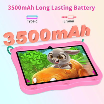 PRITOM 7-inch Tablet for Kids, 8GB(3+5GB expand) RAM + 32GB ROM Android 13Toddler Tablet, Pre-Installed iWawa, Parental Controls, Supports Bluetooth and WiFi