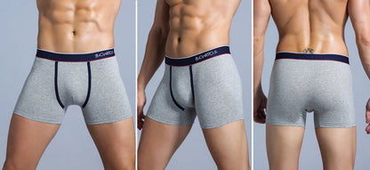 Mens Cotton Boxer Shorts - 4-Pack Underwear Set Soft and Comfortable