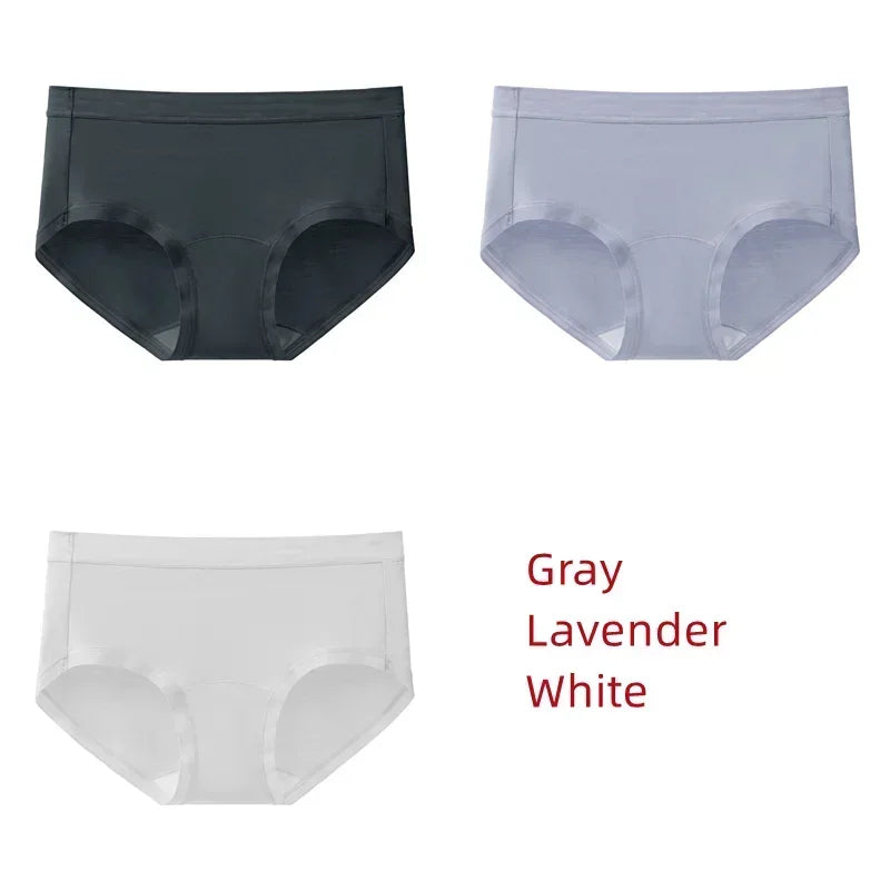 3Pcs Modal Women's Panties Lengthened Inner Crotch Female Briefs Underwear Underpants M-XXL 7A Level Antibacterial Sexy Soft Fit