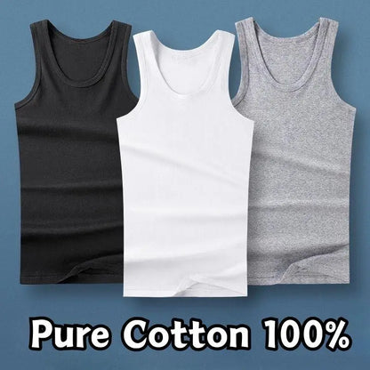100% Pure Cotton White Grey Black Men Tank Tops Summer Plus Size Singlets Fitness Men Vest Casual Bodybuilding Vest T-shirt