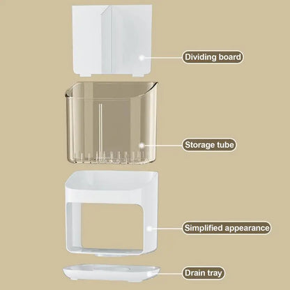 Utensil Holder - Multi Compartment Kitchen Storage | Cutlery Drainer & Tableware Organizer