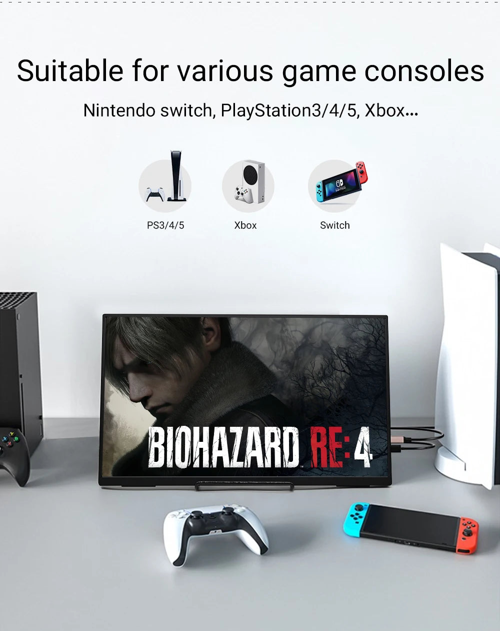 Portable 18 Inch Monitor - 1080P 100Hz IPS Display with HDR10 & 100% sRGB
